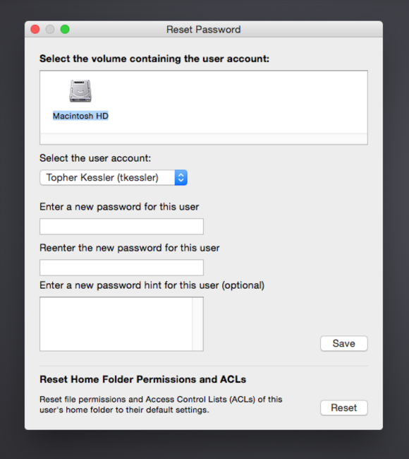 Apple Macbook Pro Password Reset